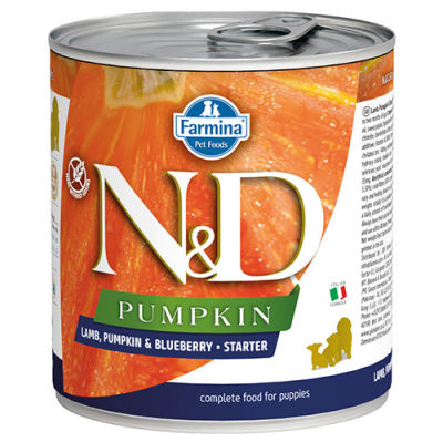 ND 5698 Starter Pumpkin Balkabaklı Kuzu Yaban Mersinli Yavru Köpek Konservesi 285 Gr - 1