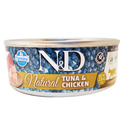 N&D (Naturel&Delicious) - ND 6299 Natural Ton Balığı ve Tavuk Etli Kedi Konservesi 80 Gr