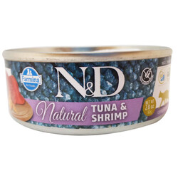 N&D (Naturel&Delicious) - ND 6312 Natural Ton Balığı ve Karidesli Kedi Konservesi 80 Gr