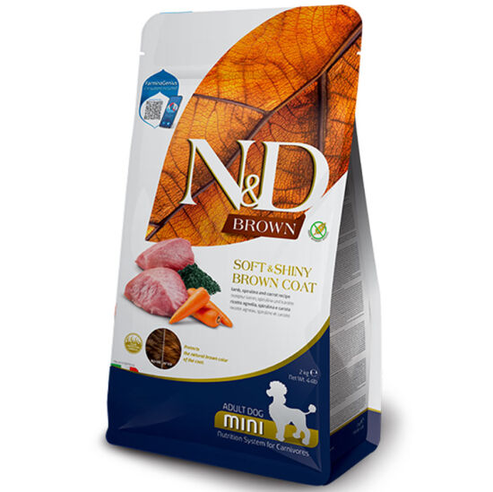 ND Brown Kuzu ve Havuç Kahverengi Tüylü Mini Irk Tahılsız Köpek Maması 2 Kg - 1