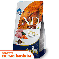 ND Brown Kuzu ve Havuç Kahverengi Tüylü Mini Irk Tahılsız Köpek Maması 2 Kg - N&D