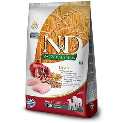 ND Düşük Tahıl Light Orta ve Büyük Irk Tavuk Nar Köpek Maması 2,5 Kg