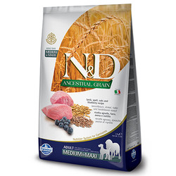 N&D (Naturel&Delicious) - ND Düşük Tahıl Orta ve Büyük Irk Kuzu Yaban Mersini Köpek Maması 12 Kg