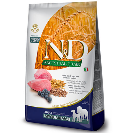 ND Düşük Tahıl Orta ve Büyük Irk Kuzu Yaban Mersini Köpek Maması 12 Kg - 1