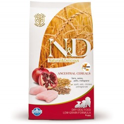 N&D (Naturel&Delicious) - ND Düşük Tahıl Puppy Mini Tavuk Nar Yavru Köpek Maması 7 Kg + 3 Adet Temizlik Mendili
