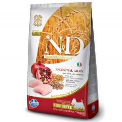 N&D (Naturel&Delicious) - ND Düşük Tahıl Tavuk Nar Küçük Irk Köpek Maması 7 Kg + 3 Adet Temizlik Mendili