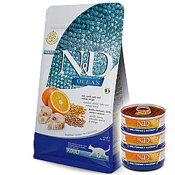 ND Düşük Tahıllı Balık Portakal Kedi Maması 10 Kg + 3 Adet ND Konserve 70 Gr - N&D