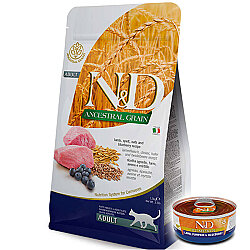ND Düşük Tahıllı Kuzu Yaban Mersini Kedi Maması 1,5 Kg + ND Konserve 70 Gr - N&D