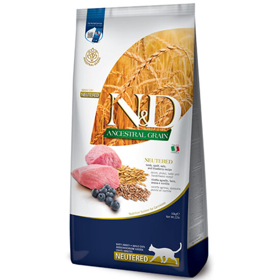 ND Düşük Tahıllı Kuzu Yaban Mersini Kısırlaştırılmış Kedi Maması 10 Kg - 1