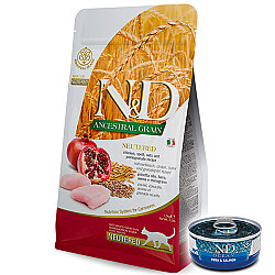ND Düşük Tahıllı Tavuk ve Nar Kısırlaştırılmış Kedi Maması 1,5 Kg + ND Konserve 70 Gr - N&D