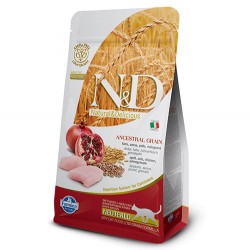 N&D (Naturel&Delicious) - ND Düşük Tahıllı Tavuk ve Narlı Kısırlaştırılmış Kedi Maması 5 Kg 