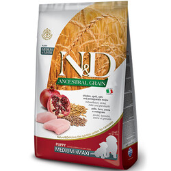 N&D (Naturel&Delicious) - ND Düşük Tahıllı Tavuk Nar Orta ve Büyük Irk Yavru Köpek Maması 2,5 Kg