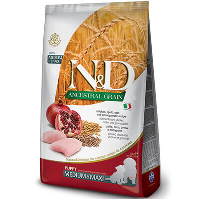 ND Düşük Tahıllı Tavuk Nar Orta ve Büyük Irk Yavru Köpek Maması 2,5 Kg + Temizlik Mendili