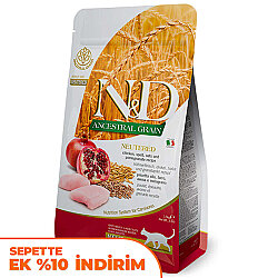 ND Düşük Tahıllı Tavuk ve Nar Kısırlaştırılmış Kedi Maması 10 Kg - N&D