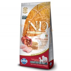 N&D (Naturel&Delicious) - ND Düşük Tahıllı Tavuk Narlı Light İri ve Orta Irk Köpek Maması 12 Kg