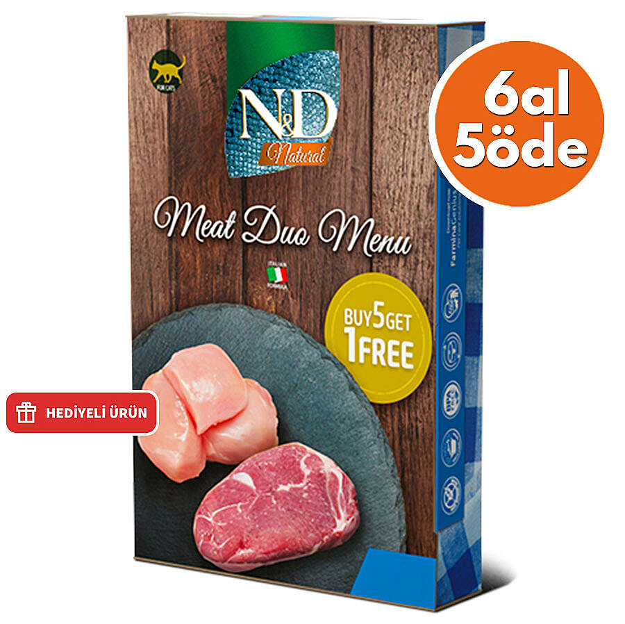 ND Meat Duo Menu Kuzu ve Tavuk Etli Kedi Konservesi 70 Gr - 6 Al 5 Öde