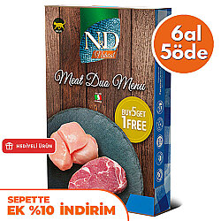 ND Meat Duo Menu Kuzu ve Tavuk Etli Kedi Konservesi 70 Gr - 6 Al 5 Öde - N&D
