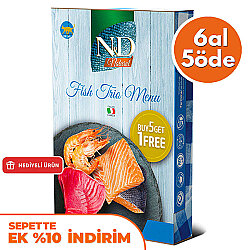 ND Fish Trio Menu Tuna, Somon ve Karides Kedi Konservesi 70 Gr - 6 Al 5 Öde - N&D