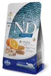 N&D (Naturel&Delicious) - ND Ocean Düşük Tahıllı Morina Balığı Portakal Kedi Maması 1,5 Kg