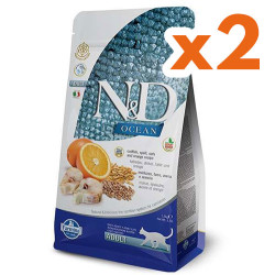 ND Ocean Düşük Tahıllı Morina Balığı Portakal Kedi Maması 1,5 Kg x 2 Adet - N&D