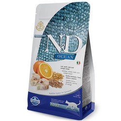 N&D (Naturel&Delicious) - ND Ocean Düşük Tahıllı Morina Balığı Portakal Kedi Maması 5 Kg