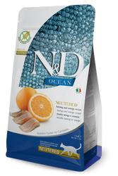 N&D (Naturel&Delicious) - ND Ocean Neutered Tahılsız Balık Portakal Kısırlaştırılmış Kedi Maması 1,5 Kg