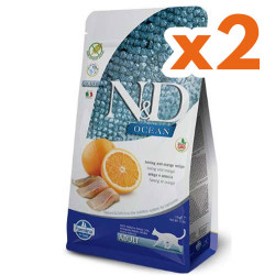 N&D (Naturel&Delicious) - ND Ocean Tahılsız Balık Portakal Kedi Maması 1,5 Kg x 2 Adet