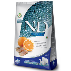 ND Ocean Tahılsız Balık Portakal Orta ve Büyük Irk Köpek Maması 12 Kg - N&D