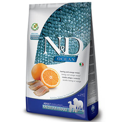 N&D (Naturel&Delicious) - ND Ocean Tahılsız Balık Portakal Orta ve Büyük Irk Köpek Maması 2,5 Kg