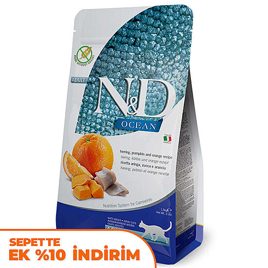 ND Ocean Tahılsız Balık Portakal ve Balkabaklı Kedi Maması 1,5 Kg - 1