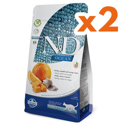 ND Ocean Tahılsız Balık Portakal ve Balkabaklı Kedi Maması 1,5 Kg x 2 Adet - N&D