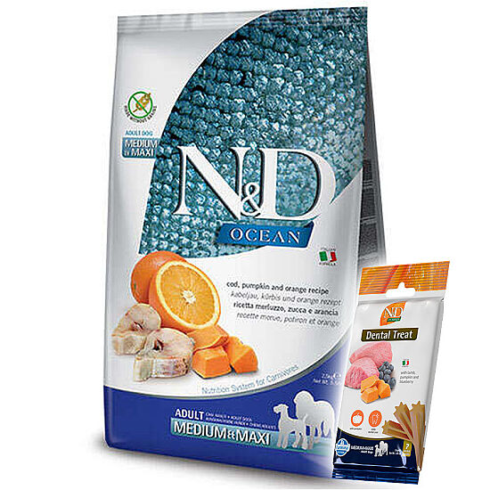 ND Ocean Tahılsız Balkabaklı Balıklı Medium Maxi Köpek Maması 12 Kg + ND Köpek Ödülü - 1