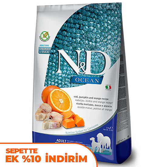 ND Ocean Tahılsız Balkabaklı Balıklı Medium Maxi Köpek Maması 2,5 Kg - 1