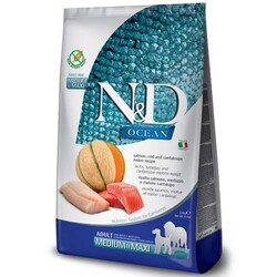 N&D (Naturel&Delicious) - ND Ocean Tahılsız Somon ve Morina Medium Maxi Köpek Maması 2,5 Kg + Temizlik Mendili
