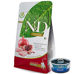 ND Prime Tahılsız Kitten Tavuk Nar Yavru Kedi Maması 5 Kg + ND Konserve 70 Gr - N&D