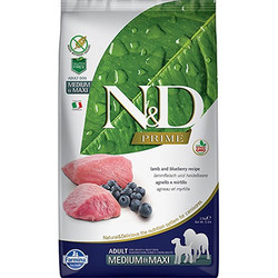 N&D (Naturel&Delicious) - ND Tahılsız Kuzulu vwYaban Mersinli Orta ve Büyük Irk Köpek Maması 2,5 Kg