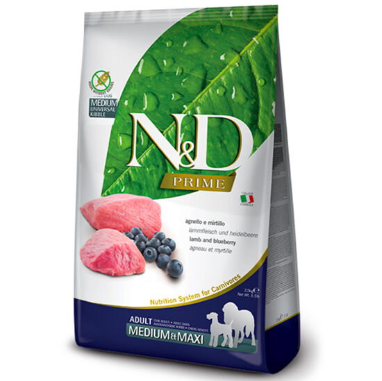 ND Tahılsız Kuzu Yaban Mersinli Orta ve Büyük Irk Köpek Maması 2,5 Kg