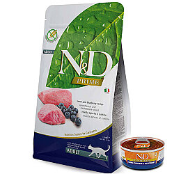 ND Prime Tahılsız Kuzu ve Yaban Mersini Kedi Maması 1,5 Kg + ND Konserve 70 Gr - N&D
