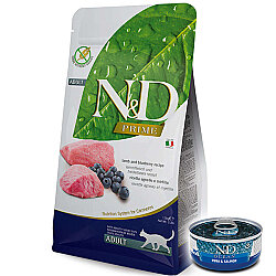 ND Prime Tahılsız Kuzu ve Yaban Mersini Kedi Maması 1,5 Kg + ND Konserve 70 Gr - 1