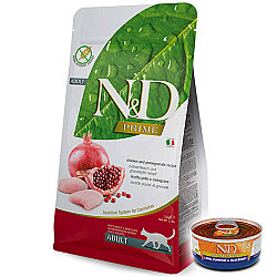 ND Prime Tahılsız Tavuk ve Nar Kedi Maması 1,5 Kg + ND Konserve 70 Gr - N&D