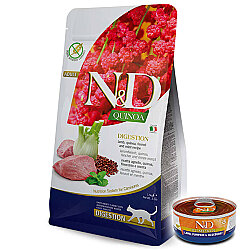 ND Quinoa Digestion Kuzu Kinoa Hassas Sindirim Kedi Maması 1,5 Kg + ND Konserve 70 Gr - N&D