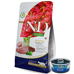 ND Quinoa Digestion Kuzu Kinoa Hassas Sindirim Kedi Maması 5 Kg + ND Konserve 70 Gr - N&D