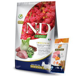 ND Quinoa Digestion Mini Kuzu Küçük Irk Köpek Maması 2,5 Kg + ND Dental Köpek Ödülü - N&D