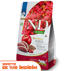 ND Quinoa Hairball Ördek Etli Kinoa ve Elmalı Kedi Maması 1,5 Kg - N&D