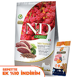 ND Quinoa Neutered Mini Ördek Kısırlaştırılmış Küçük Irk Köpek Maması 2,5 Kg + ND Köpek Ödülü - N&D