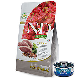 ND Quinoa Neutered Ördek Kinoa Kısırlaştırılmış Kedi Maması 5 Kg + ND Konserve 70 Gr - N&D