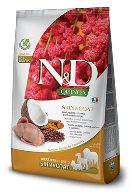 ND Quinoa Skin Coat Bıldırcın Kinoa Deri Tüy Sağlığı Köpek Maması 2,5 Kg + Temizlik Mendili