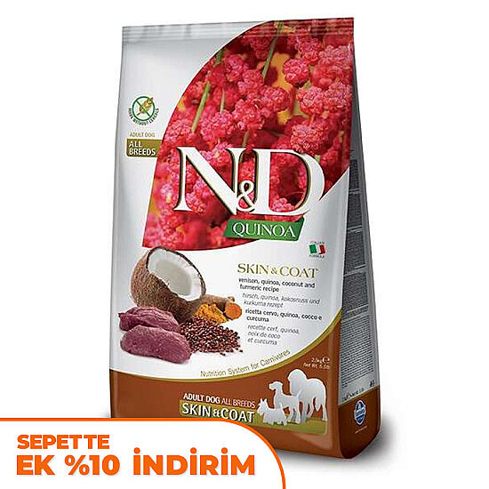 ND Quinoa Skin Coat Geyik Kinoa Deri Tüy Sağlığı Köpek Maması 7 Kg - 1