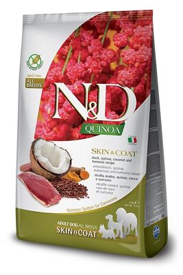 ND Quinoa Skin&Coat All Breed Ördek Kinoa Deri Tüy Sağlığı Köpek Maması 2,5 Kg + 2 Mendil