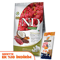 ND Quinoa Skin Coat Ördek Kinoa Deri Tüy Sağlığı Köpek Maması 7 Kg + ND Köpek Ödülü - N&D
